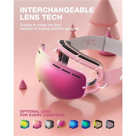 Kids Ski Goggles - Snowboard Snow Goggles for Boys Girls Youth - Picture 3 of 7